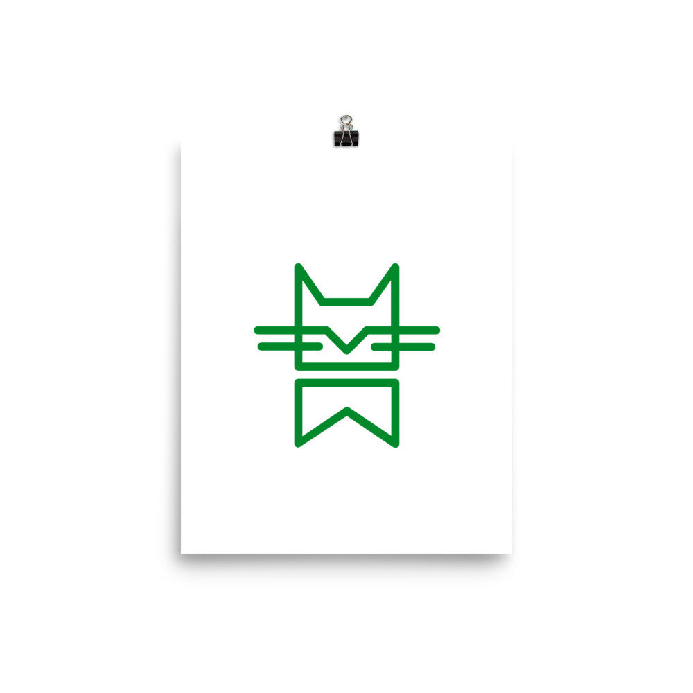 MINIMAL CAT GREEN Poster