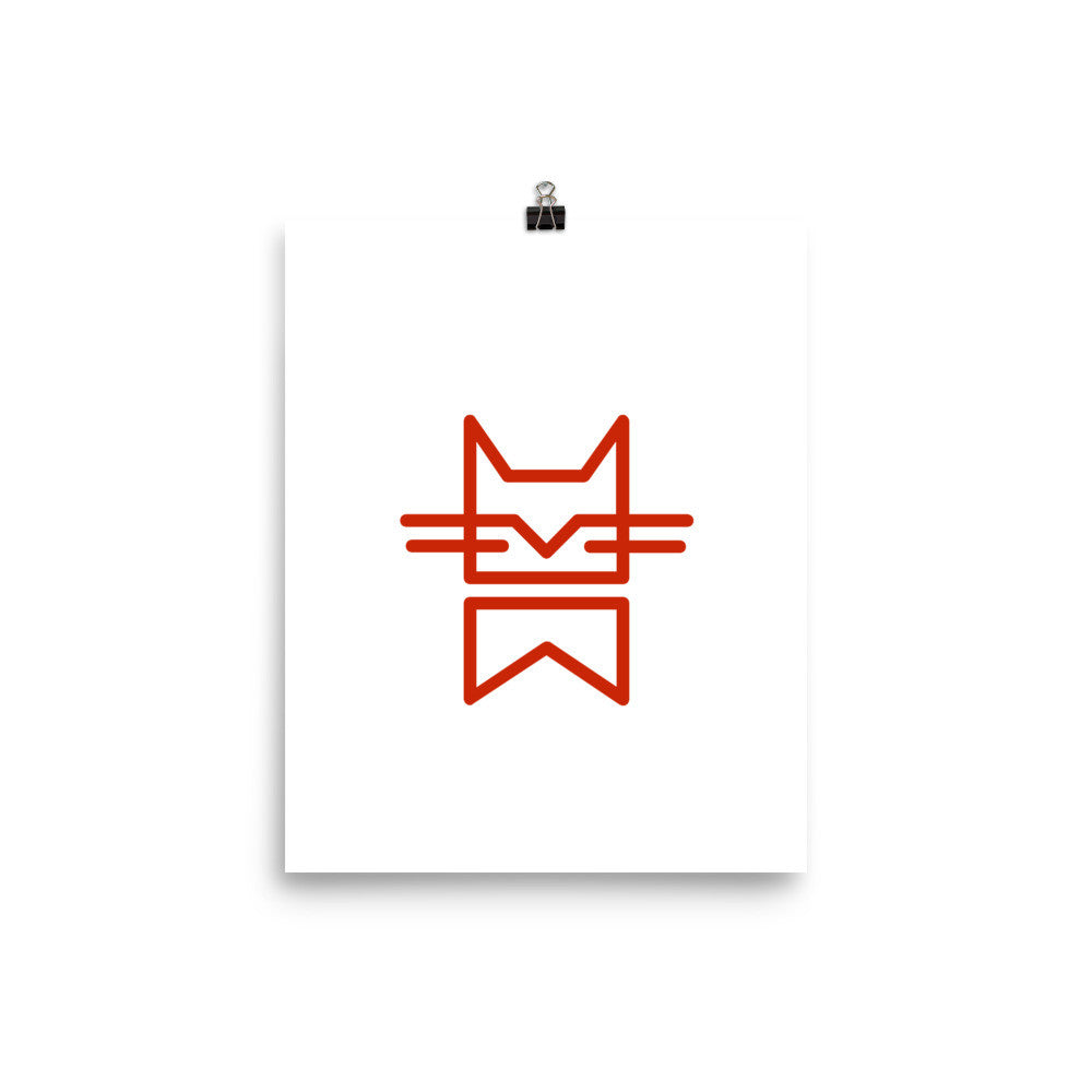 MINIMAL CAT RED Poster